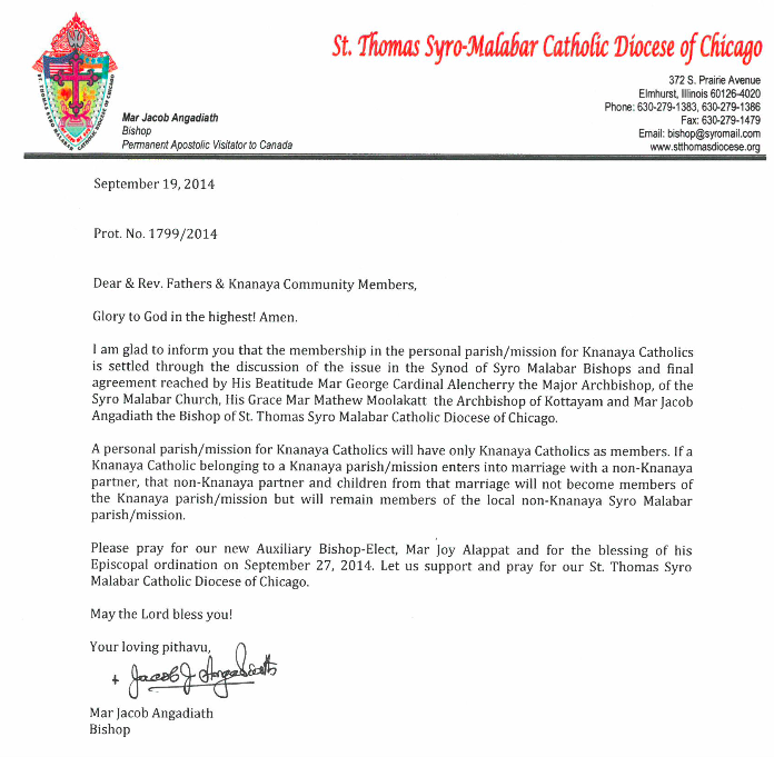Bishop's Letter